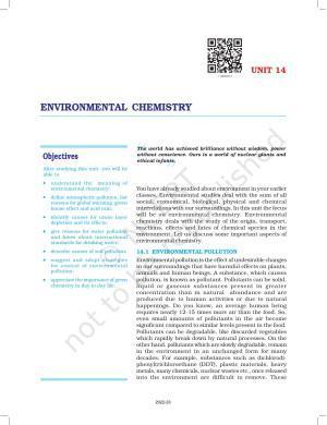 NCERT Book for Class 11 Chemistry Chapter 14 Environmental Chemistry