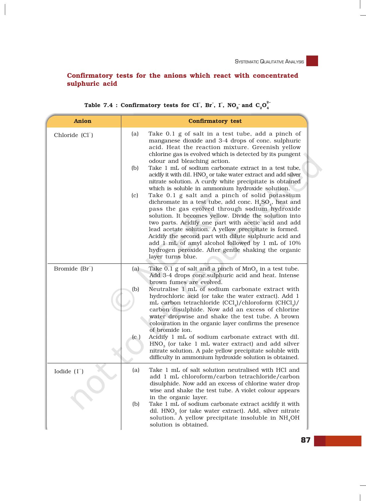 NCERT Laboratory Manuals for Class XI Chemistry - Unit-7 Systematic Qualitative Analysis - Page 9
