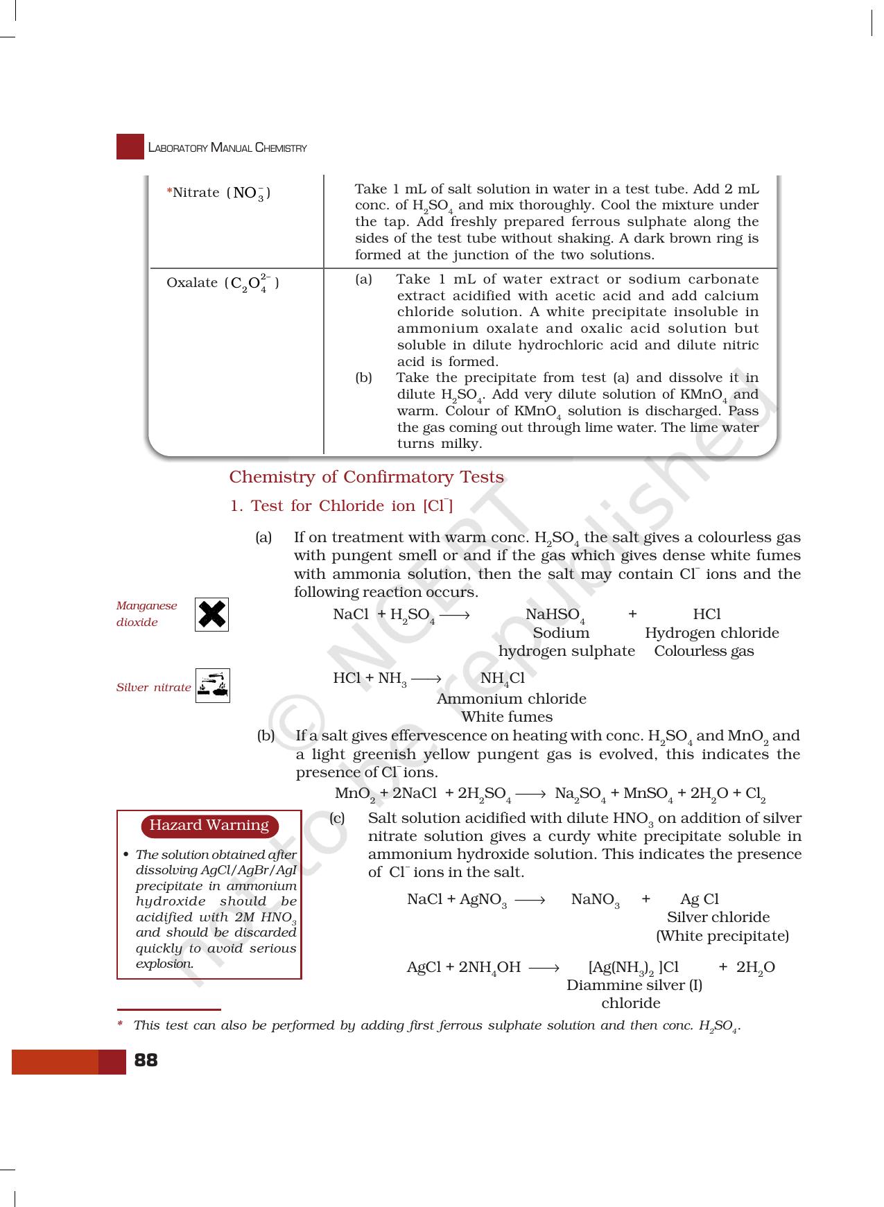 NCERT Laboratory Manuals for Class XI Chemistry - Unit-7 Systematic Qualitative Analysis - Page 10