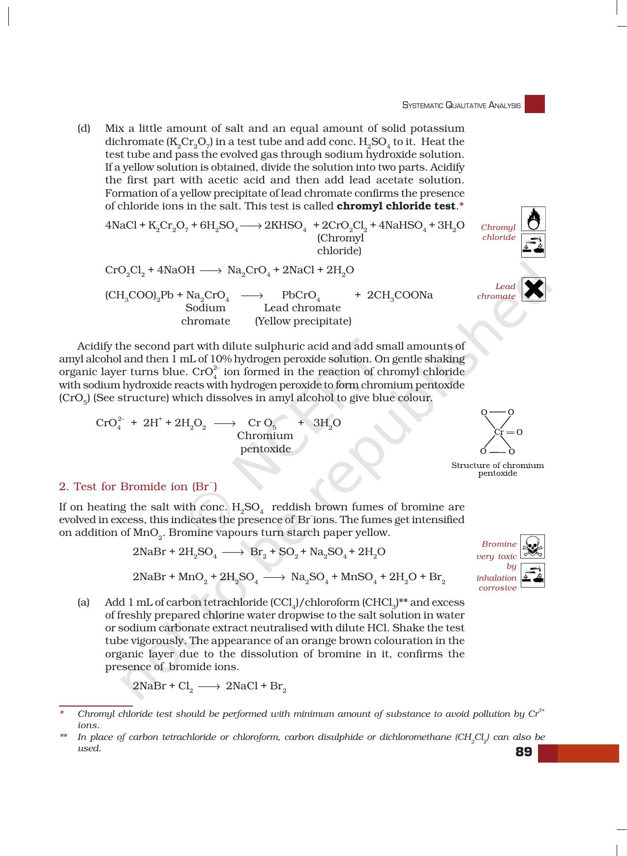 NCERT Laboratory Manuals for Class XI Chemistry - Unit-7 Systematic Qualitative Analysis - Page 11