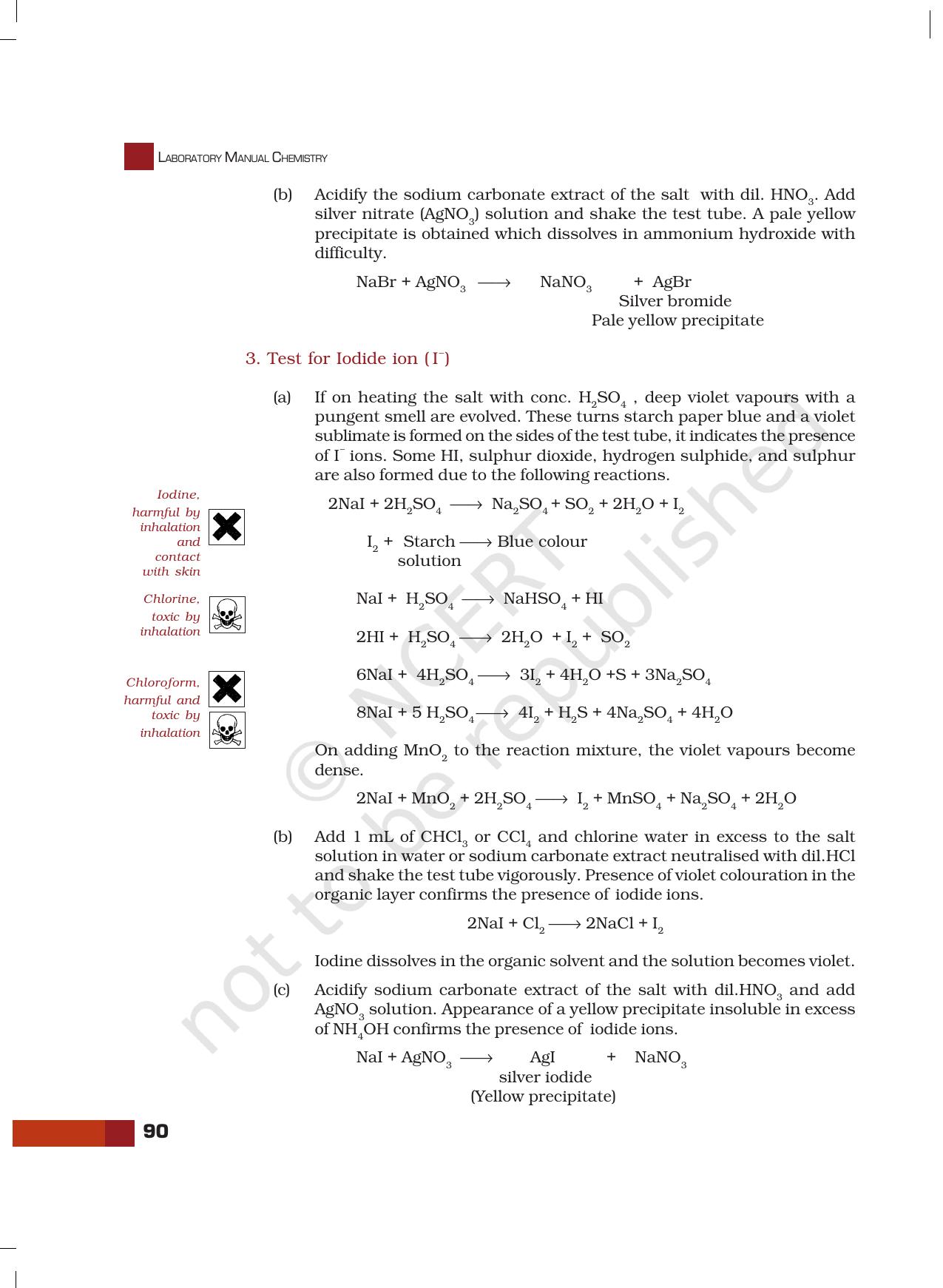 NCERT Laboratory Manuals for Class XI Chemistry - Unit-7 Systematic Qualitative Analysis - Page 12