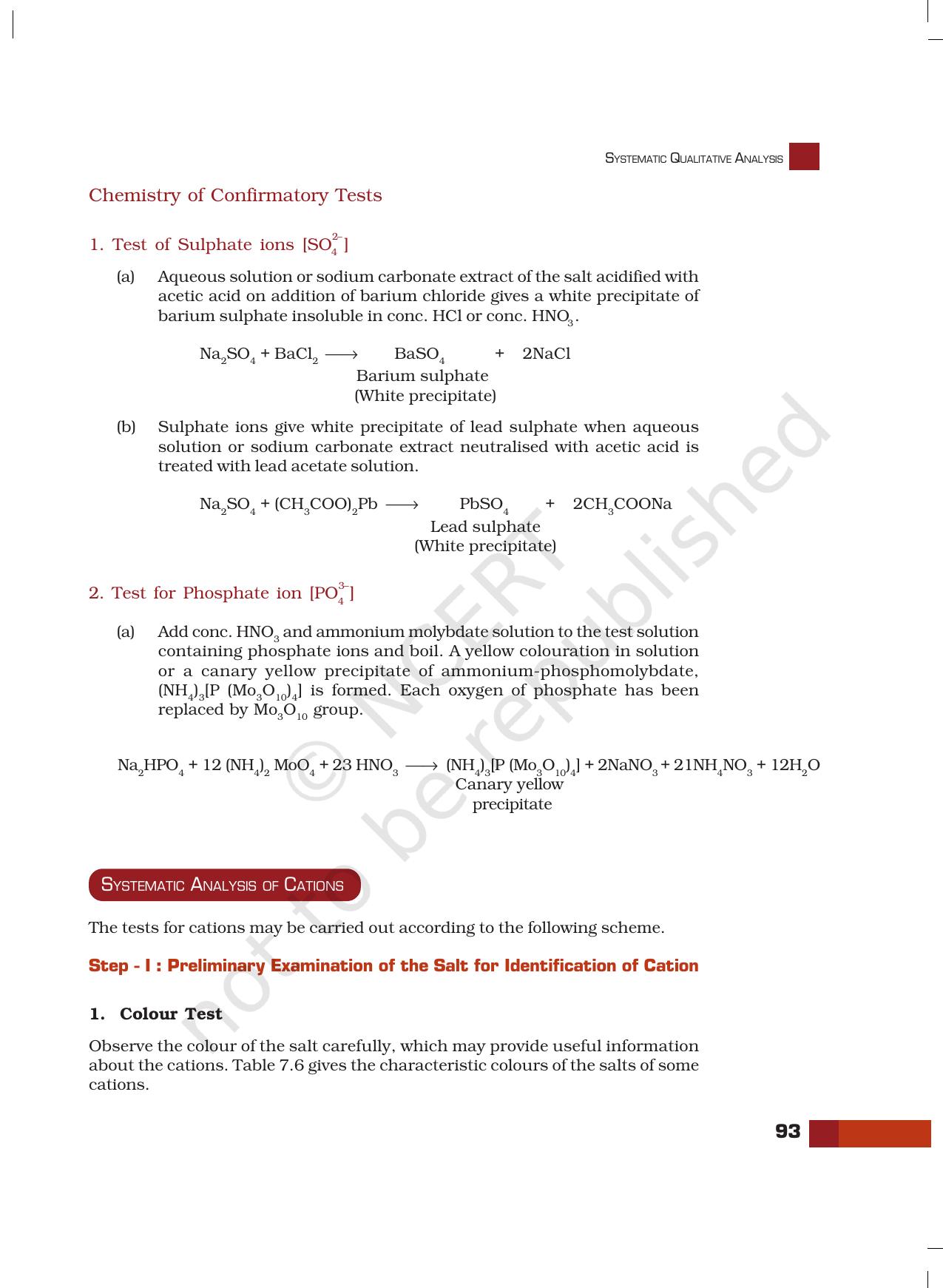 NCERT Laboratory Manuals for Class XI Chemistry - Unit-7 Systematic Qualitative Analysis - Page 15