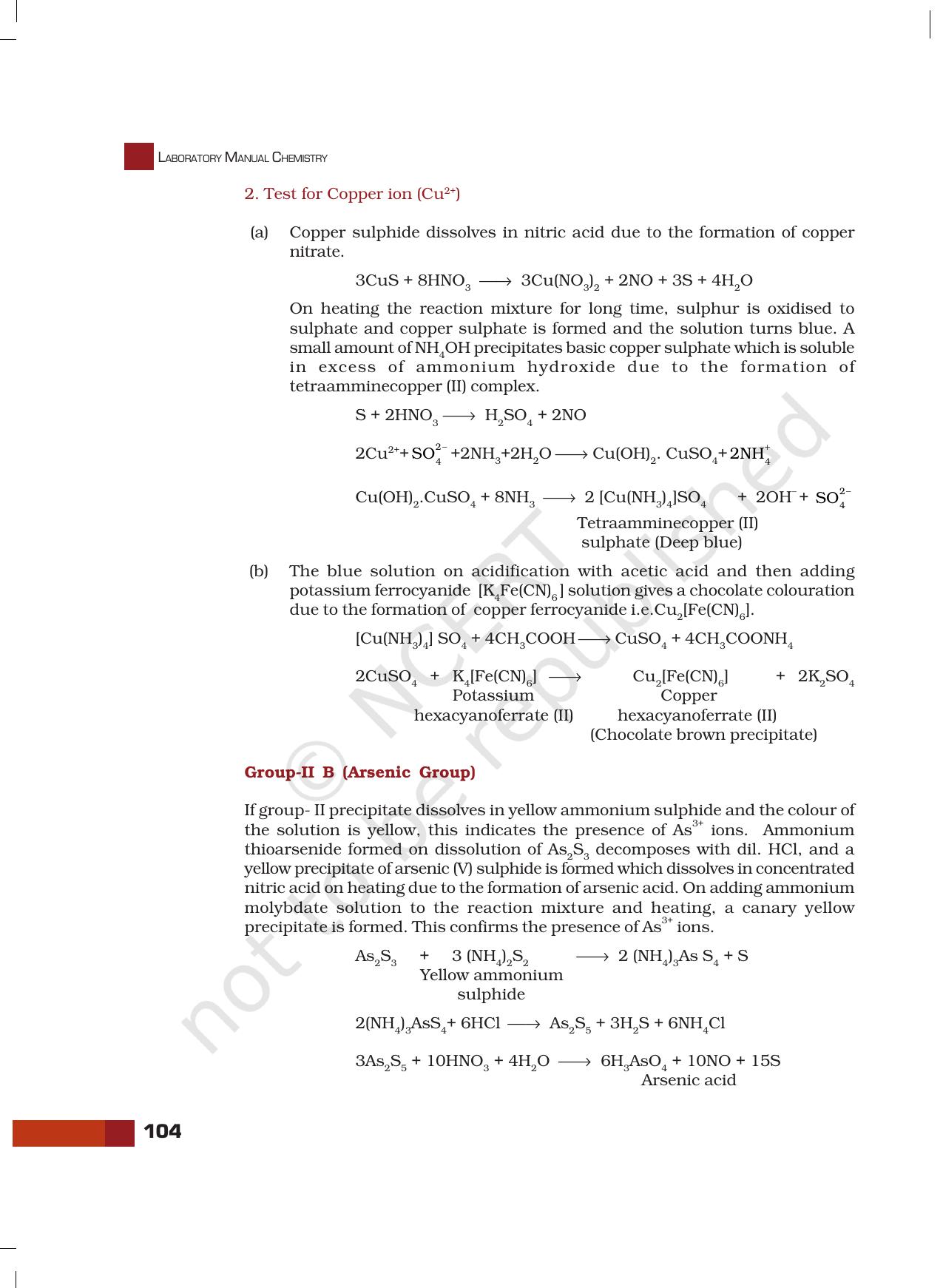 NCERT Laboratory Manuals for Class XI Chemistry - Unit-7 Systematic Qualitative Analysis - Page 26
