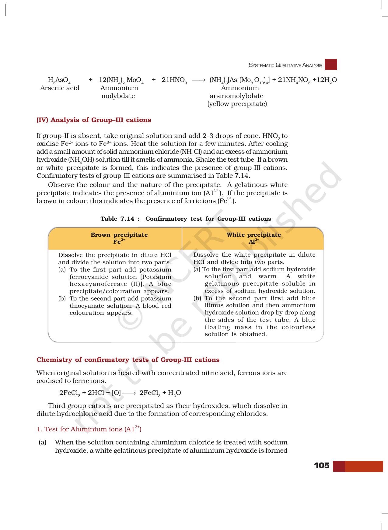 NCERT Laboratory Manuals for Class XI Chemistry - Unit-7 Systematic Qualitative Analysis - Page 27