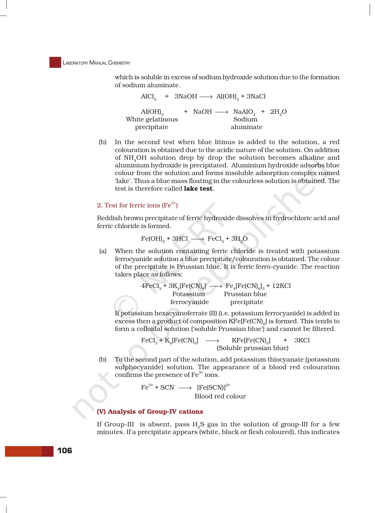 NCERT Laboratory Manuals for Class XI Chemistry - Unit-7 Systematic Qualitative Analysis - Page 28