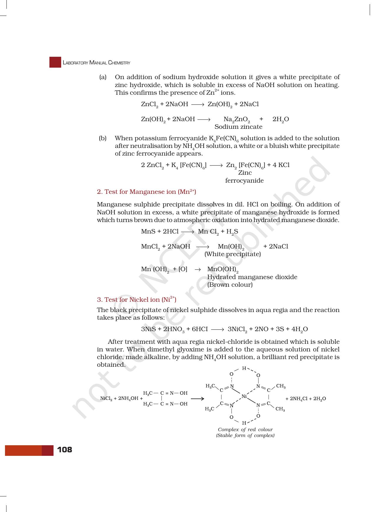 NCERT Laboratory Manuals for Class XI Chemistry - Unit-7 Systematic Qualitative Analysis - Page 30