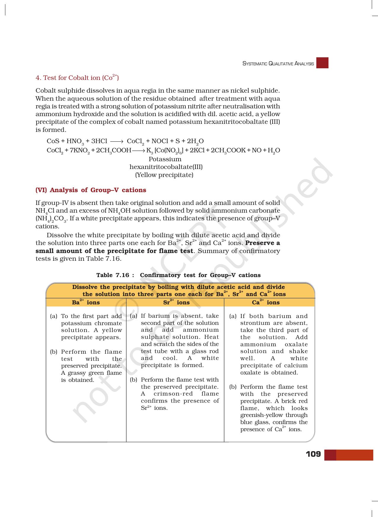NCERT Laboratory Manuals for Class XI Chemistry - Unit-7 Systematic Qualitative Analysis - Page 31