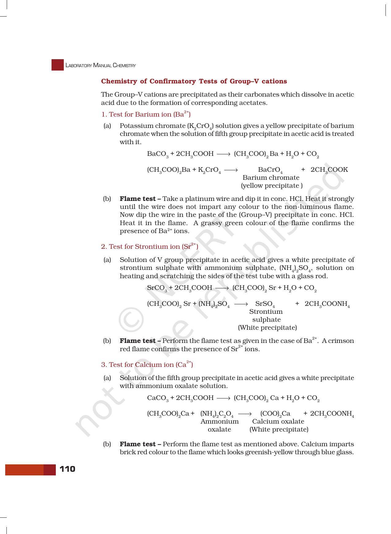 NCERT Laboratory Manuals for Class XI Chemistry - Unit-7 Systematic Qualitative Analysis - Page 32