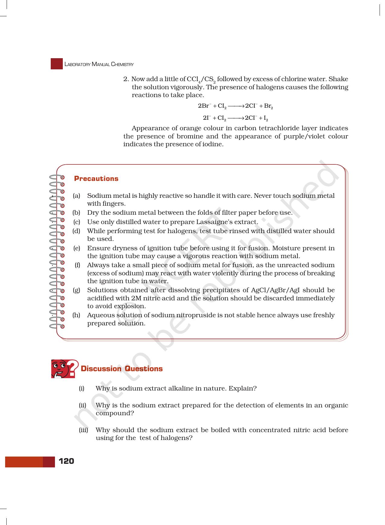NCERT Laboratory Manuals for Class XI Chemistry - Unit-7 Systematic Qualitative Analysis - Page 42