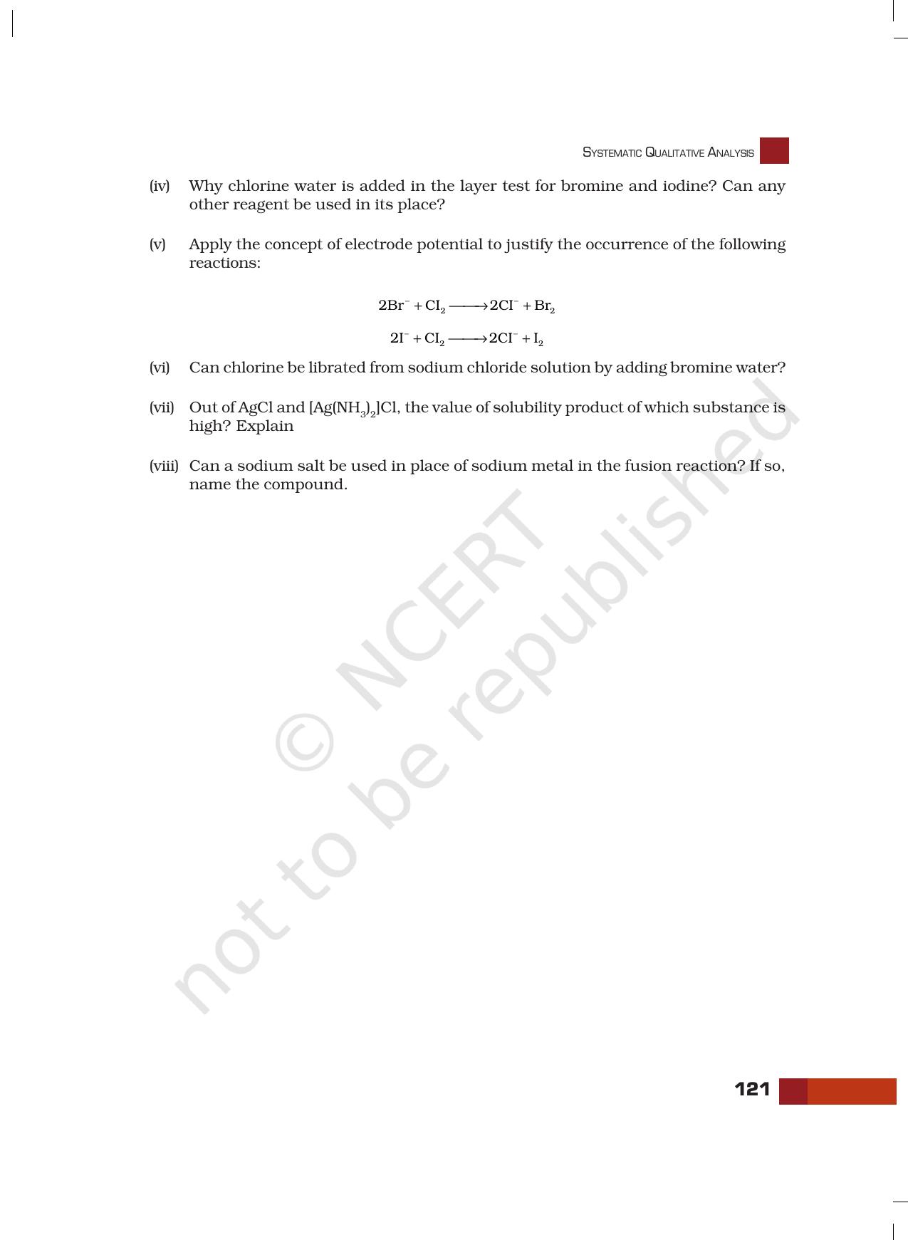NCERT Laboratory Manuals for Class XI Chemistry - Unit-7 Systematic Qualitative Analysis - Page 43