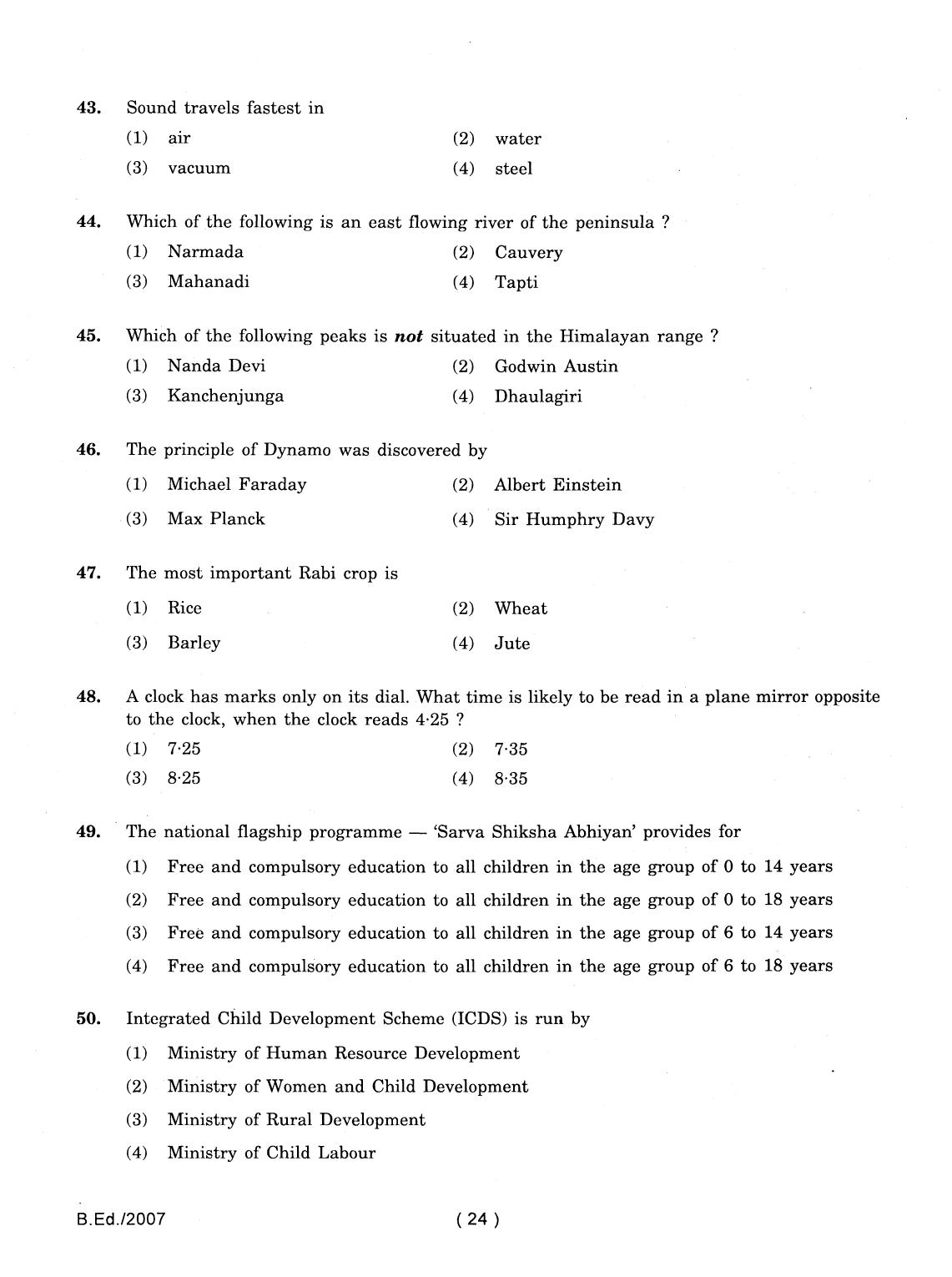 IGNOU B.Ed 2007 Question Paper - Page 24
