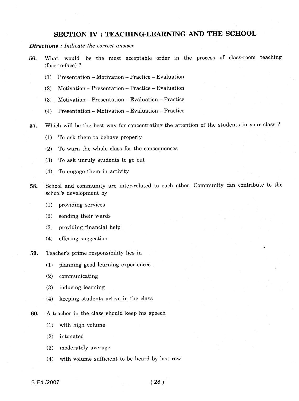 IGNOU B.Ed 2007 Question Paper - Page 28