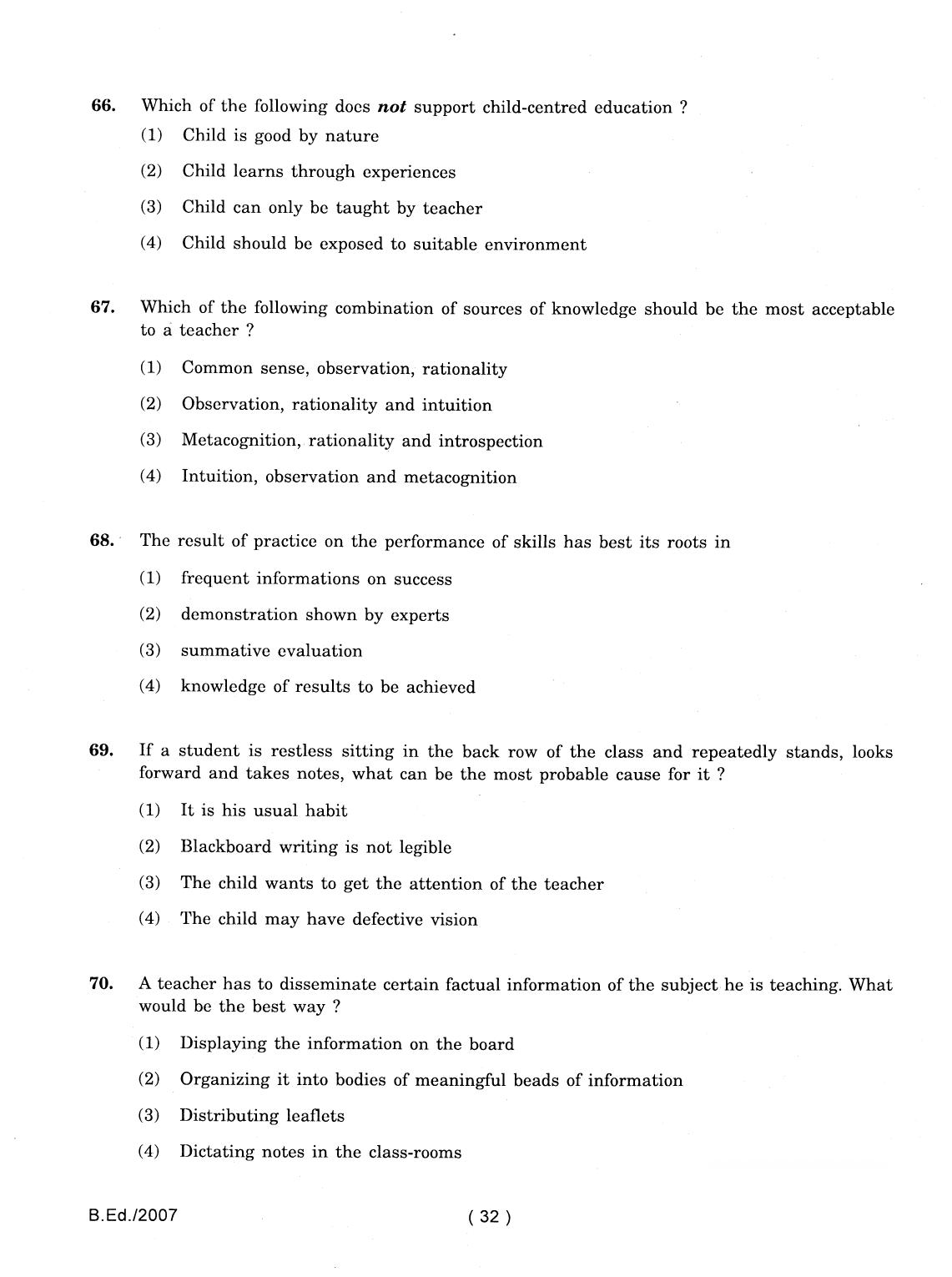 IGNOU B.Ed 2007 Question Paper - Page 32