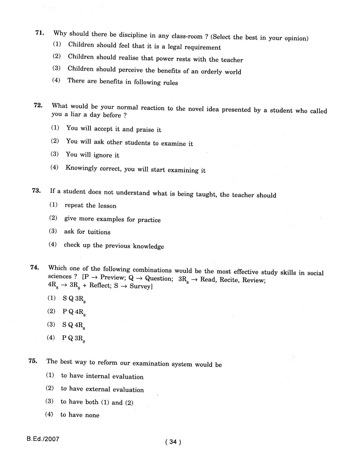 IGNOU B.Ed 2007 Question Paper - Page 34