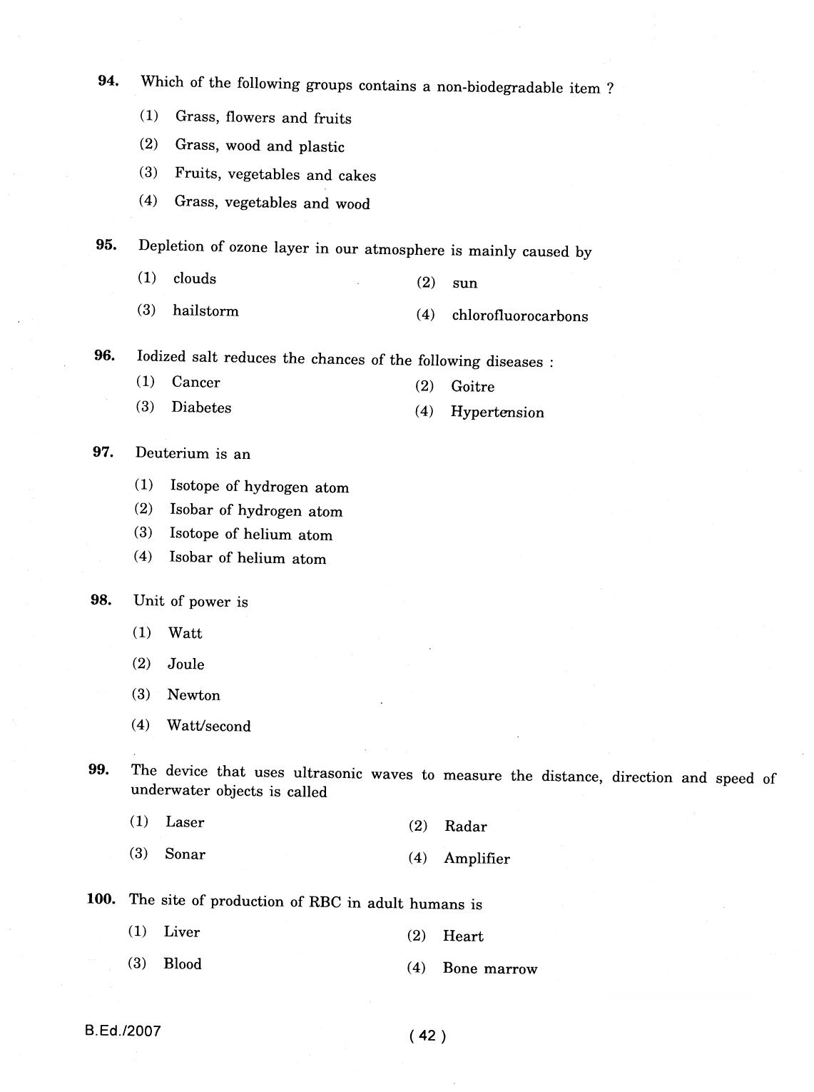 IGNOU B.Ed 2007 Question Paper - Page 42