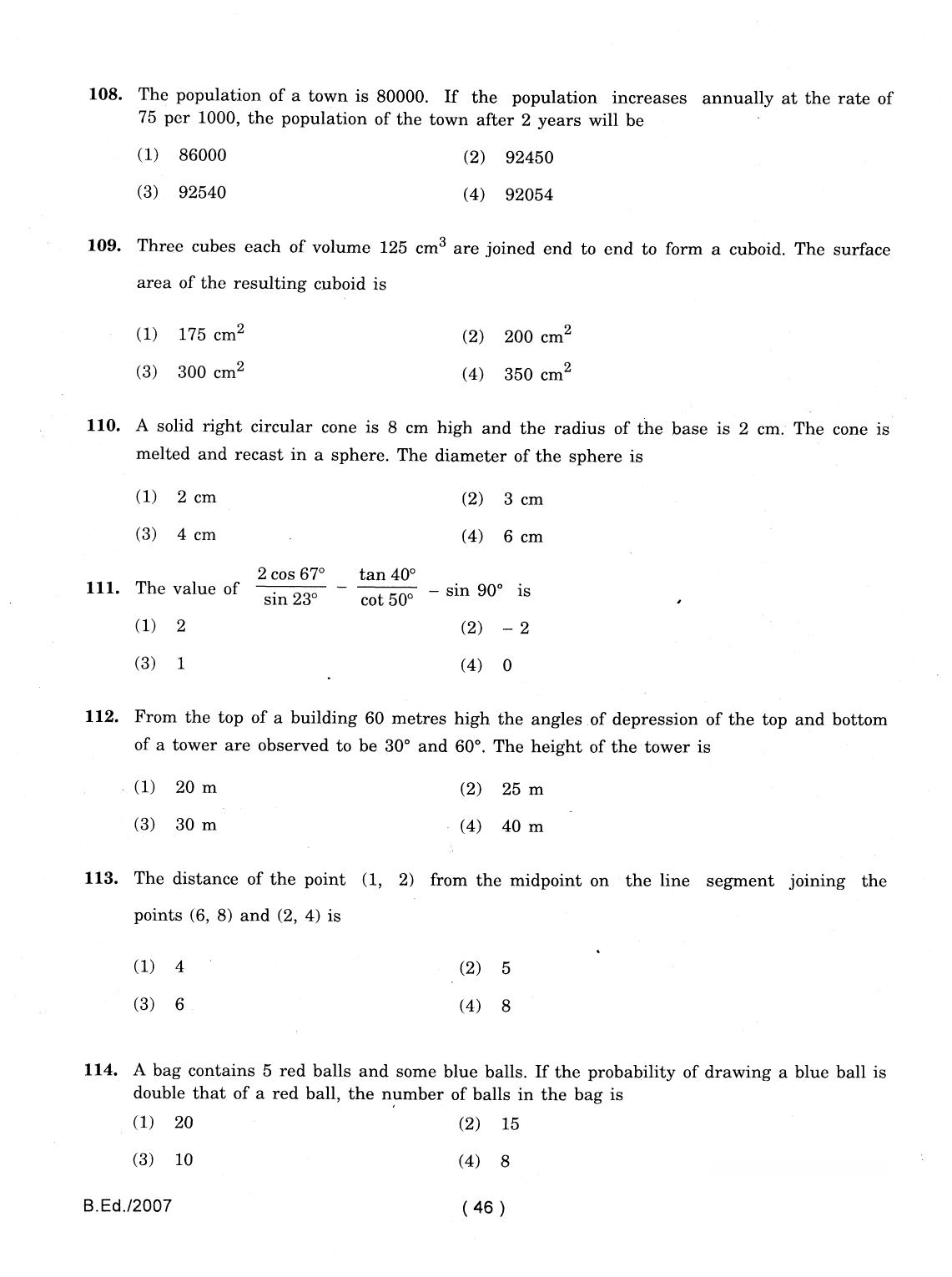 IGNOU B.Ed 2007 Question Paper - Page 46