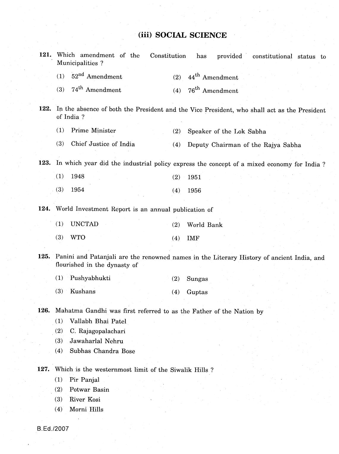 IGNOU B.Ed 2007 Question Paper - Page 50