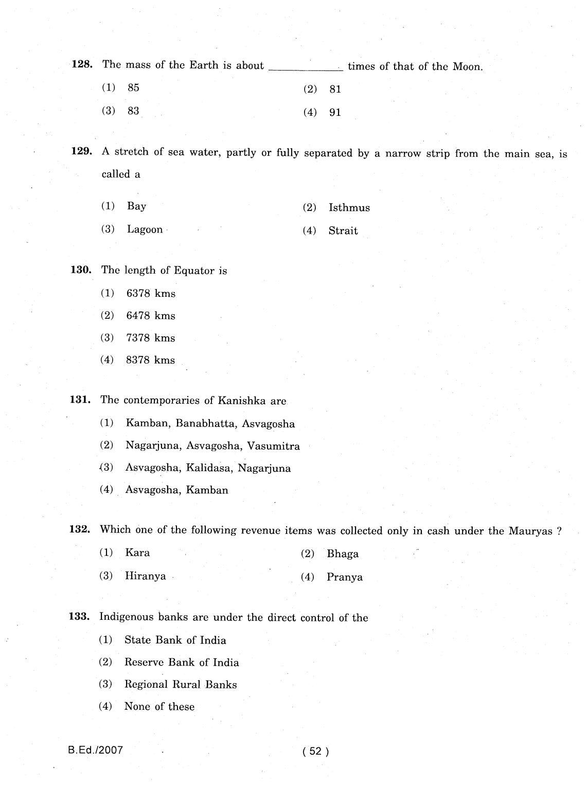 IGNOU B.Ed 2007 Question Paper - Page 52