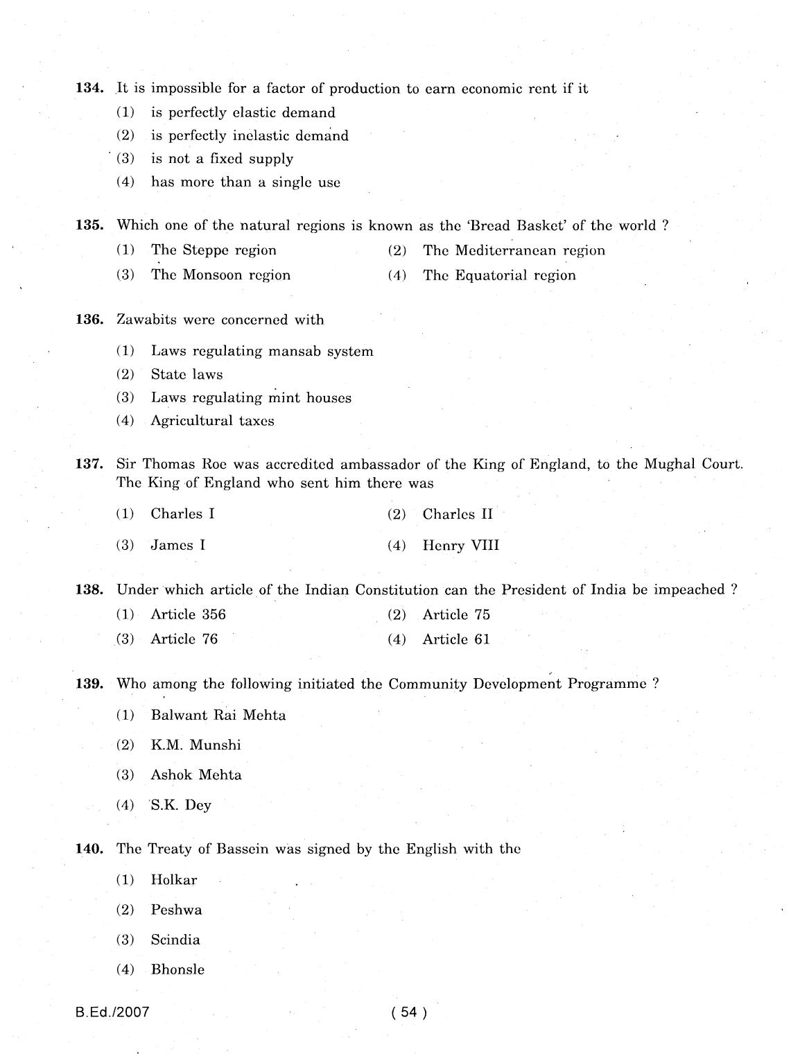 IGNOU B.Ed 2007 Question Paper - Page 54