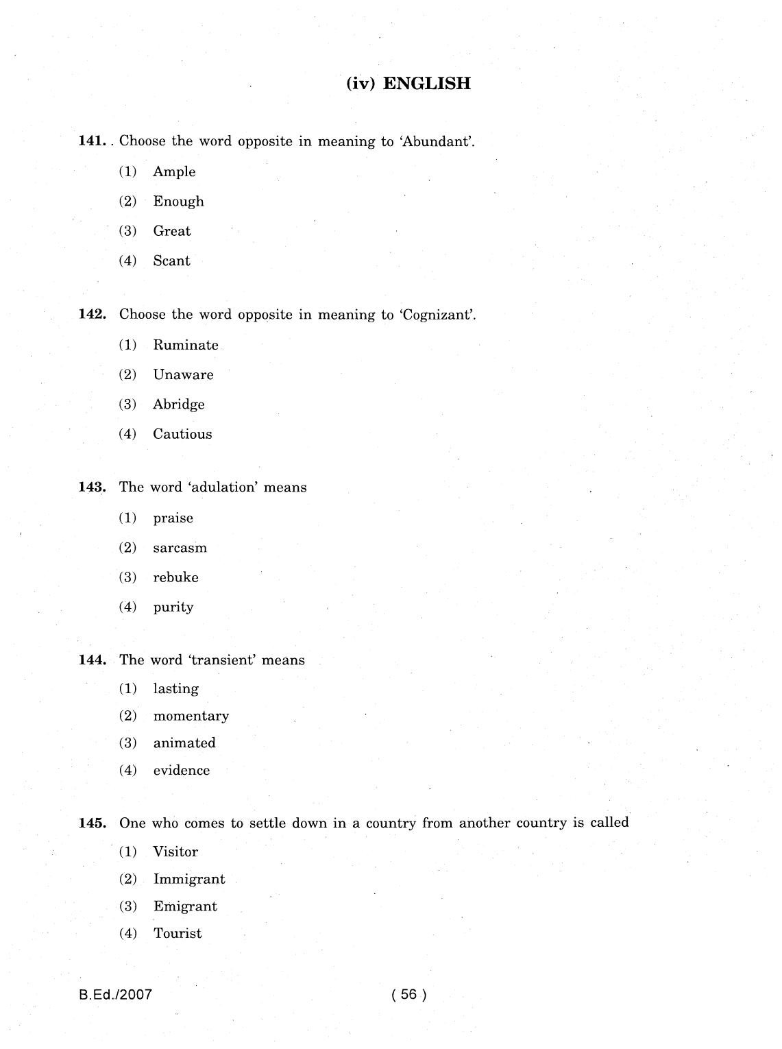 IGNOU B.Ed 2007 Question Paper - Page 56