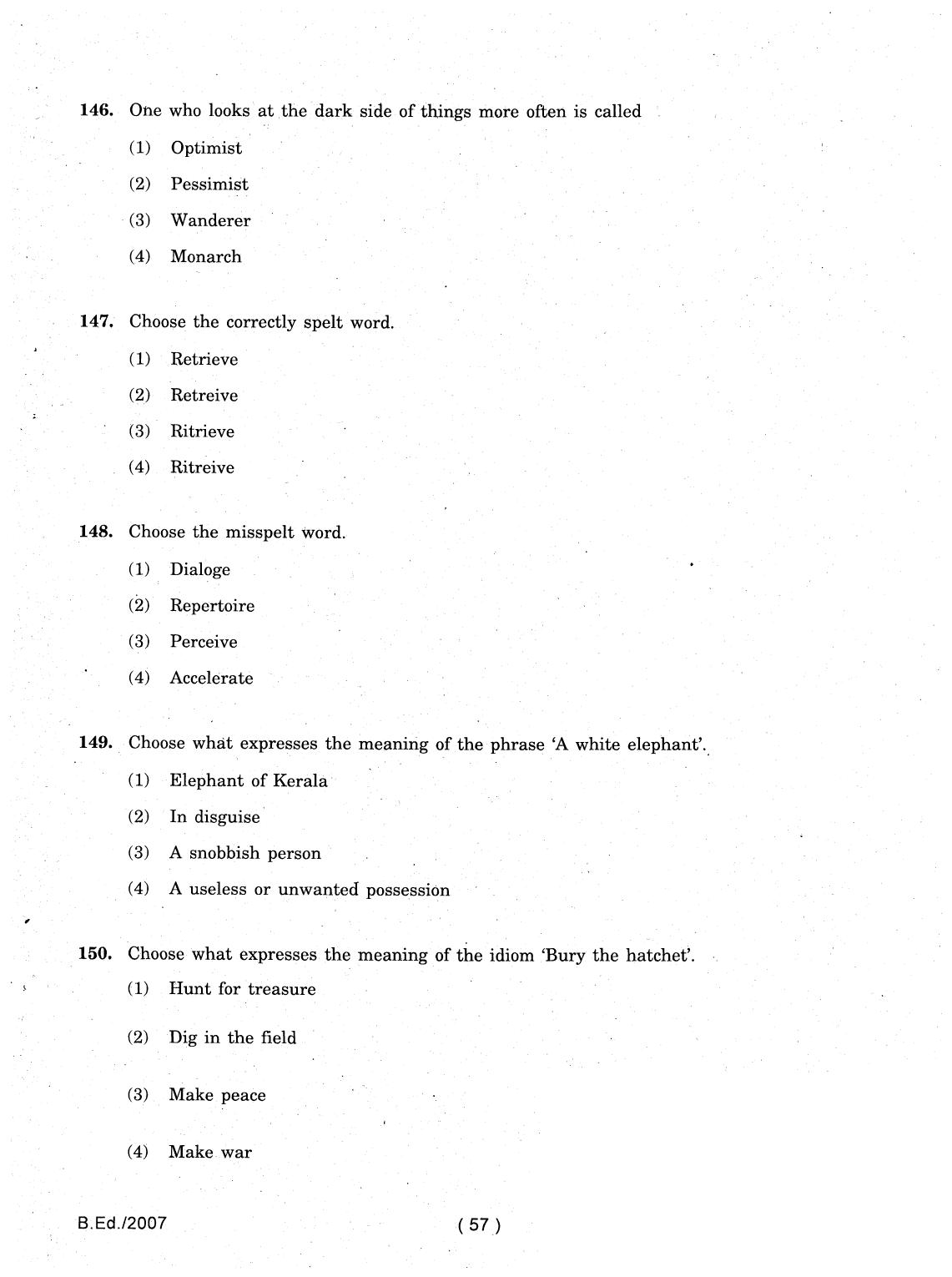 IGNOU B.Ed 2007 Question Paper - Page 57
