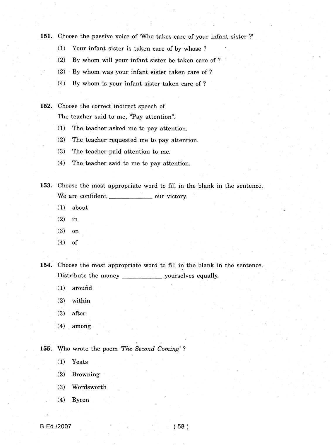IGNOU B.Ed 2007 Question Paper - Page 58