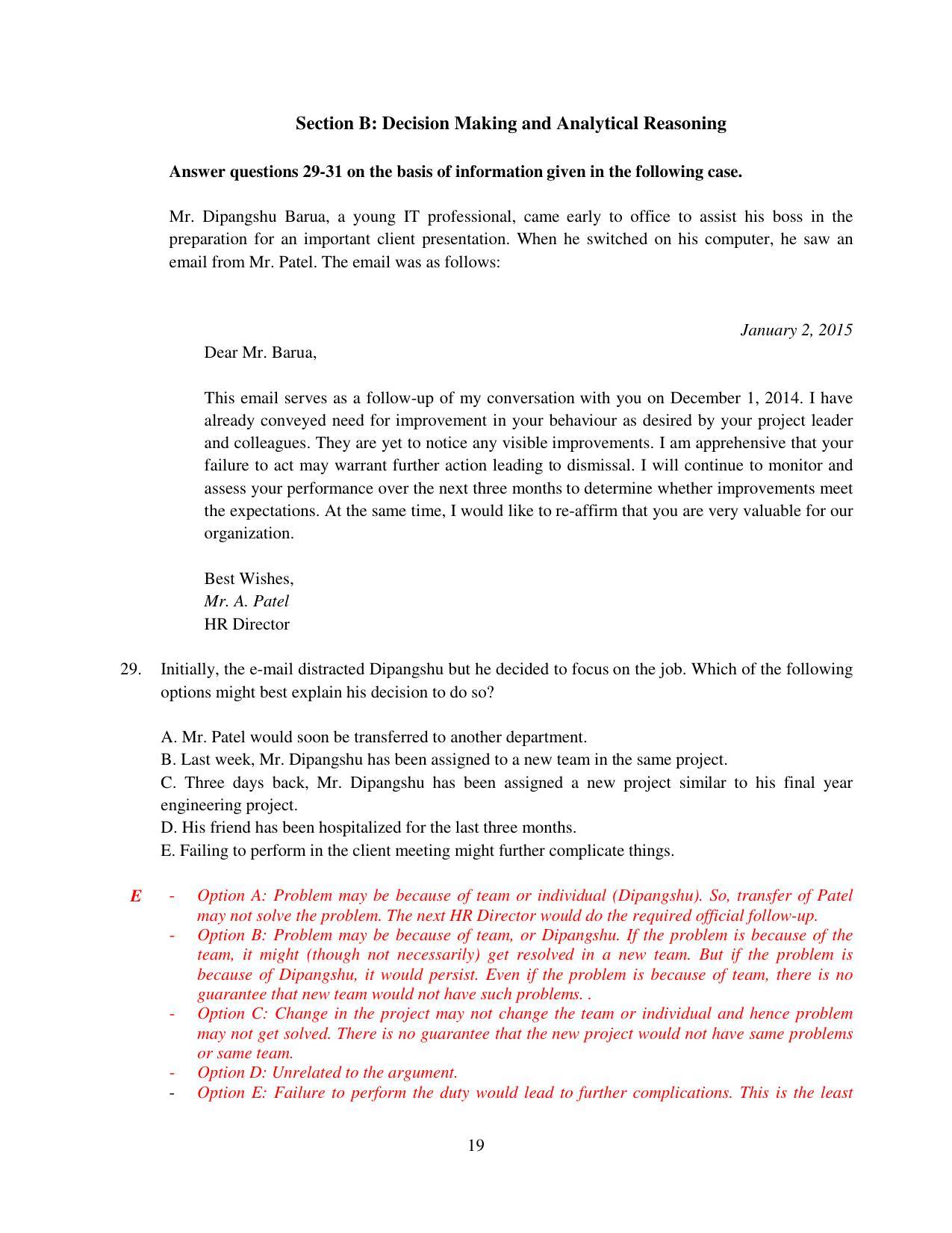 XAT 2015 Set B Question Papers - Page 20