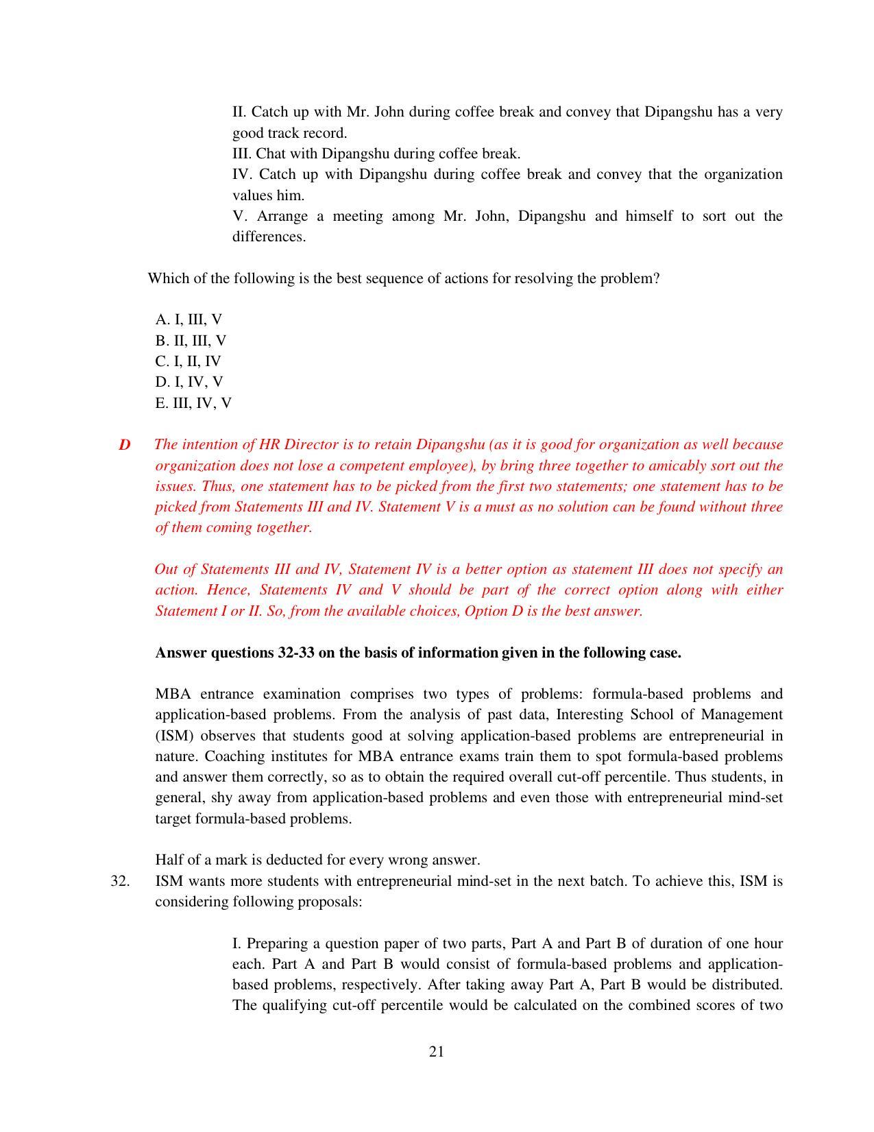 XAT 2015 Set B Question Papers - Page 22