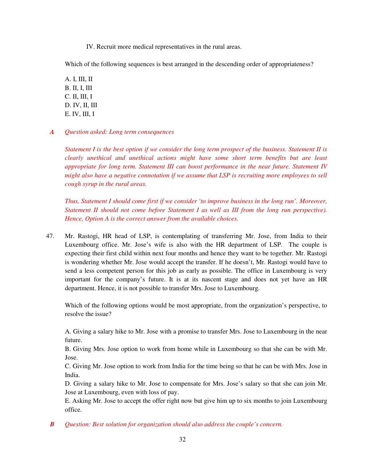 XAT 2015 Set B Question Papers - Page 33