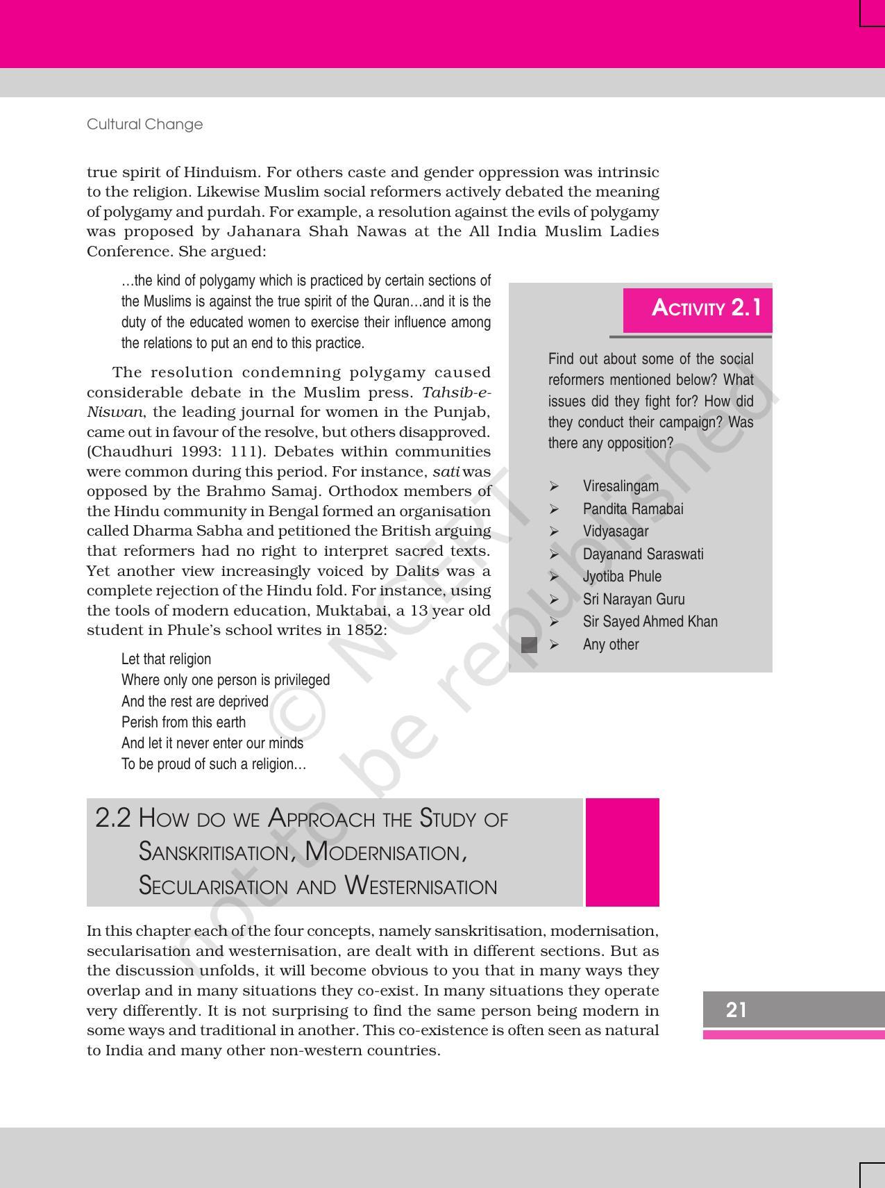 NCERT Book for Class 12 Sociology (Social Change and Development in India) Chapter 2 Cultural Change - Page 5