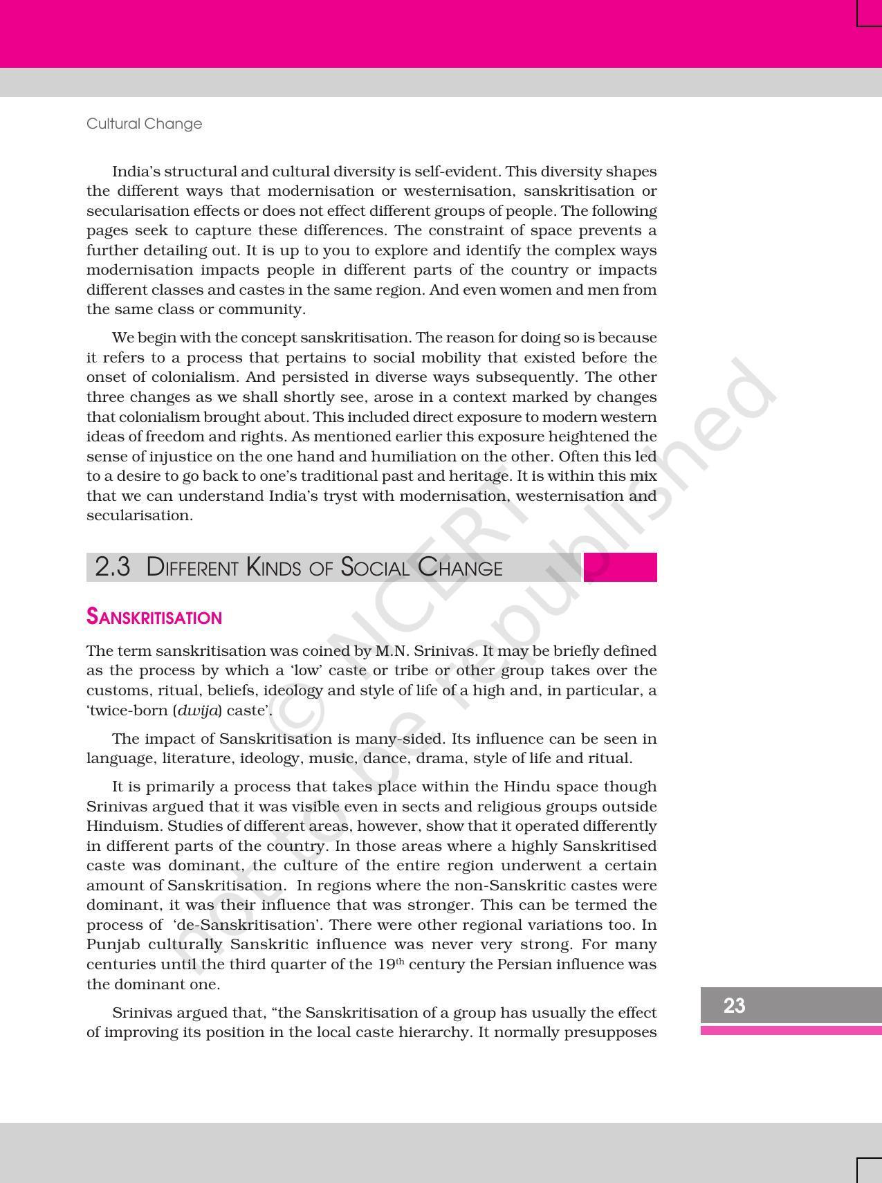 NCERT Book for Class 12 Sociology (Social Change and Development in India) Chapter 2 Cultural Change - Page 7