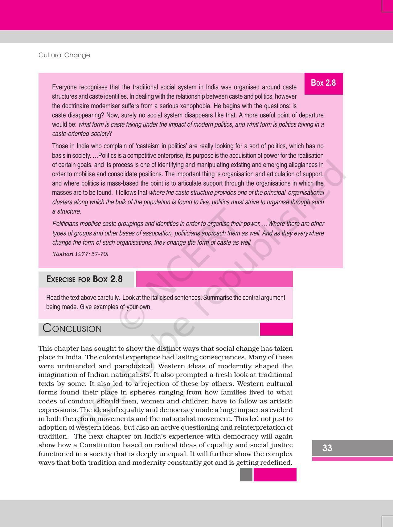 NCERT Book for Class 12 Sociology (Social Change and Development in India) Chapter 2 Cultural Change - Page 17