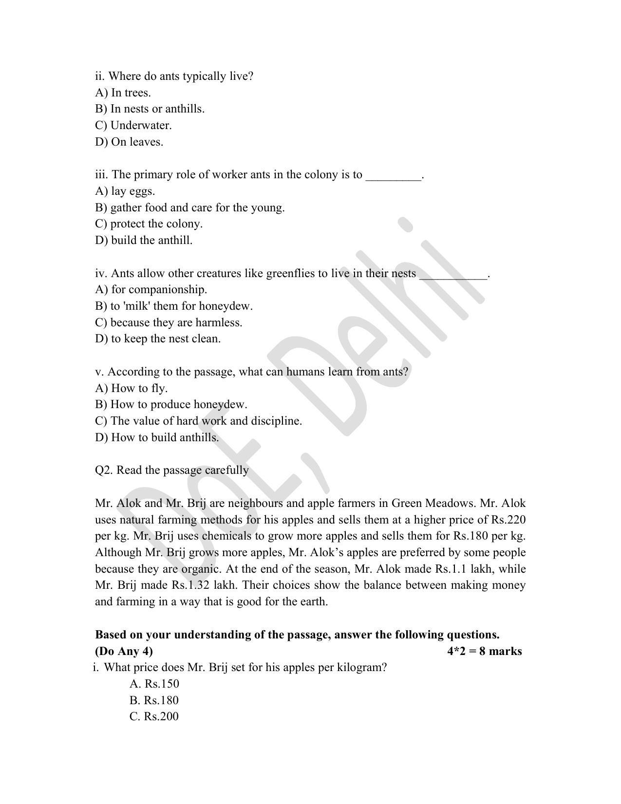 Edudel Class 8 English Practice Papers-1 (2023-24) - Page 2