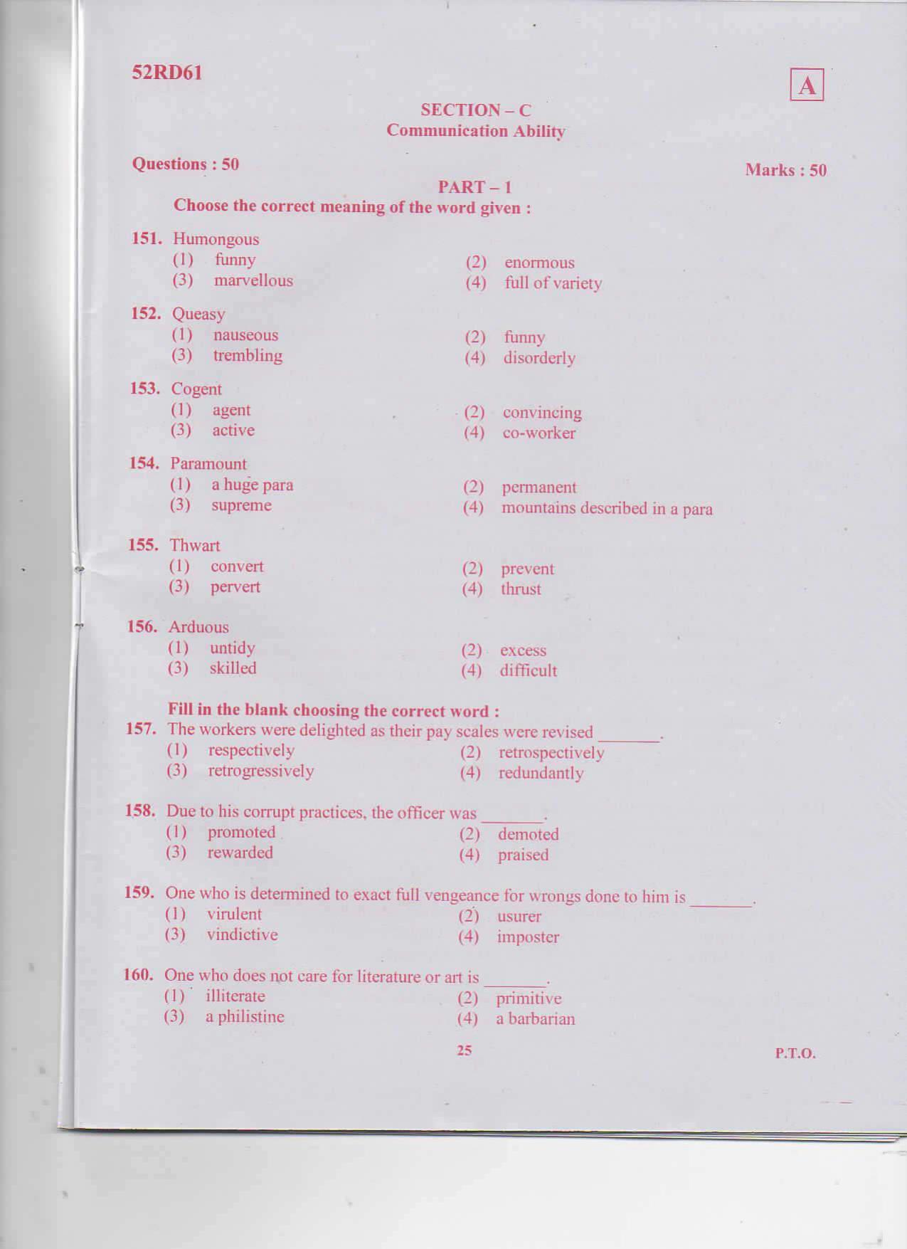 TS ICET 2017 Question Paper 1 - Page 25
