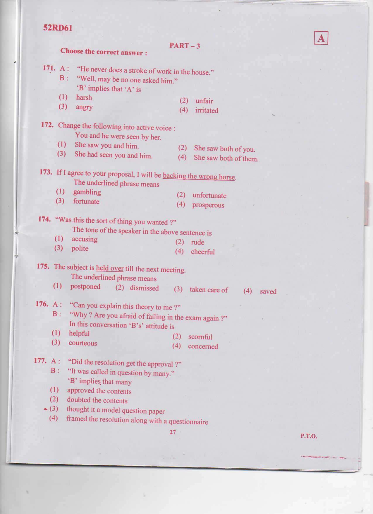 TS ICET 2017 Question Paper 1 - Page 27