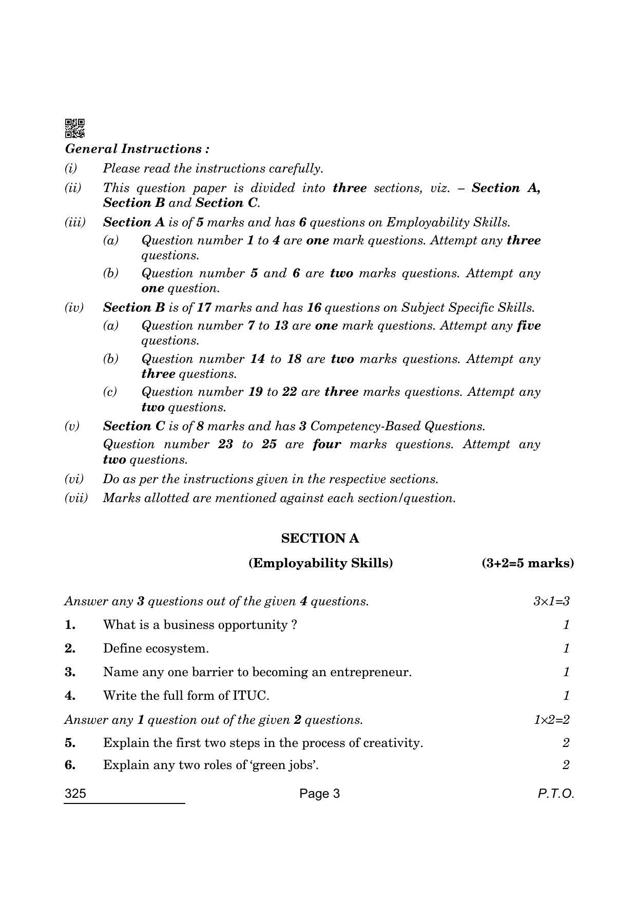 CBSE Class 12 325 Retail 2022 Question Paper - Page 3