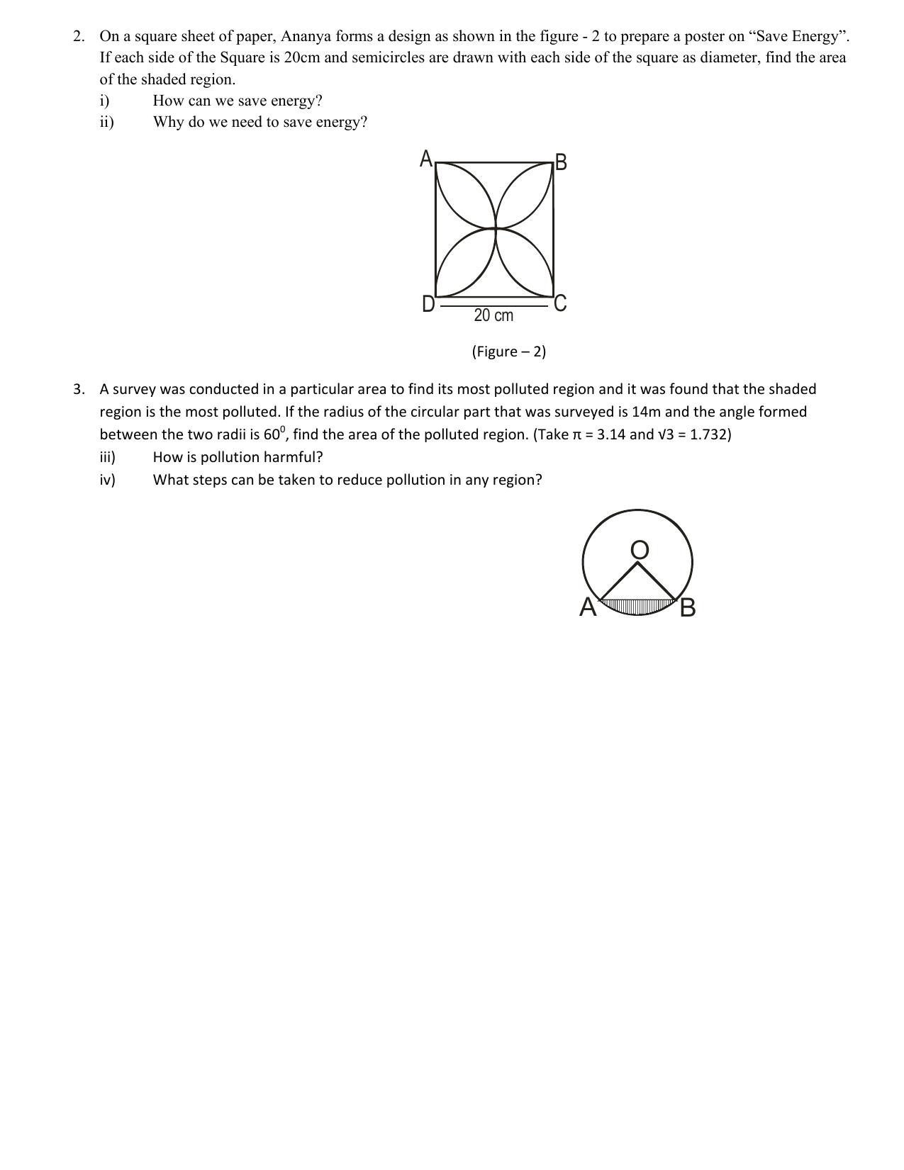 CBSE Worksheets for Class 10 Maths Areas related to Circles Assignment 5 - Page 3