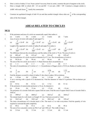 CBSE Worksheets for Class 10 Maths Areas related to Circles Assignment 5
