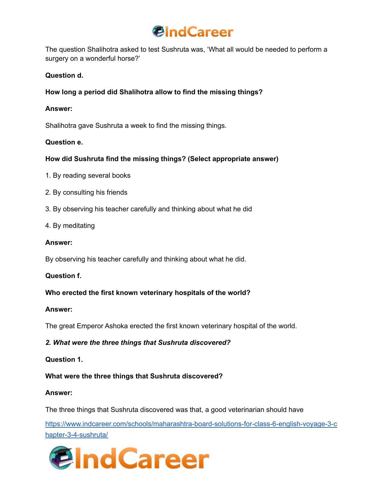 Maharashtra Board Solutions for Class 6- English (Voyage 3): Chapter 3.4-Sushruta - Page 3