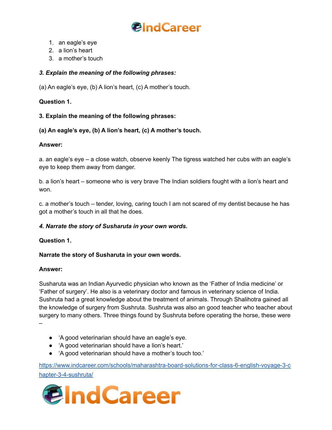 Maharashtra Board Solutions for Class 6- English (Voyage 3): Chapter 3.4-Sushruta - Page 4