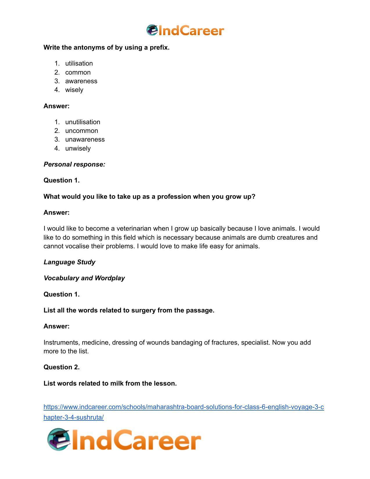 Maharashtra Board Solutions for Class 6- English (Voyage 3): Chapter 3.4-Sushruta - Page 11