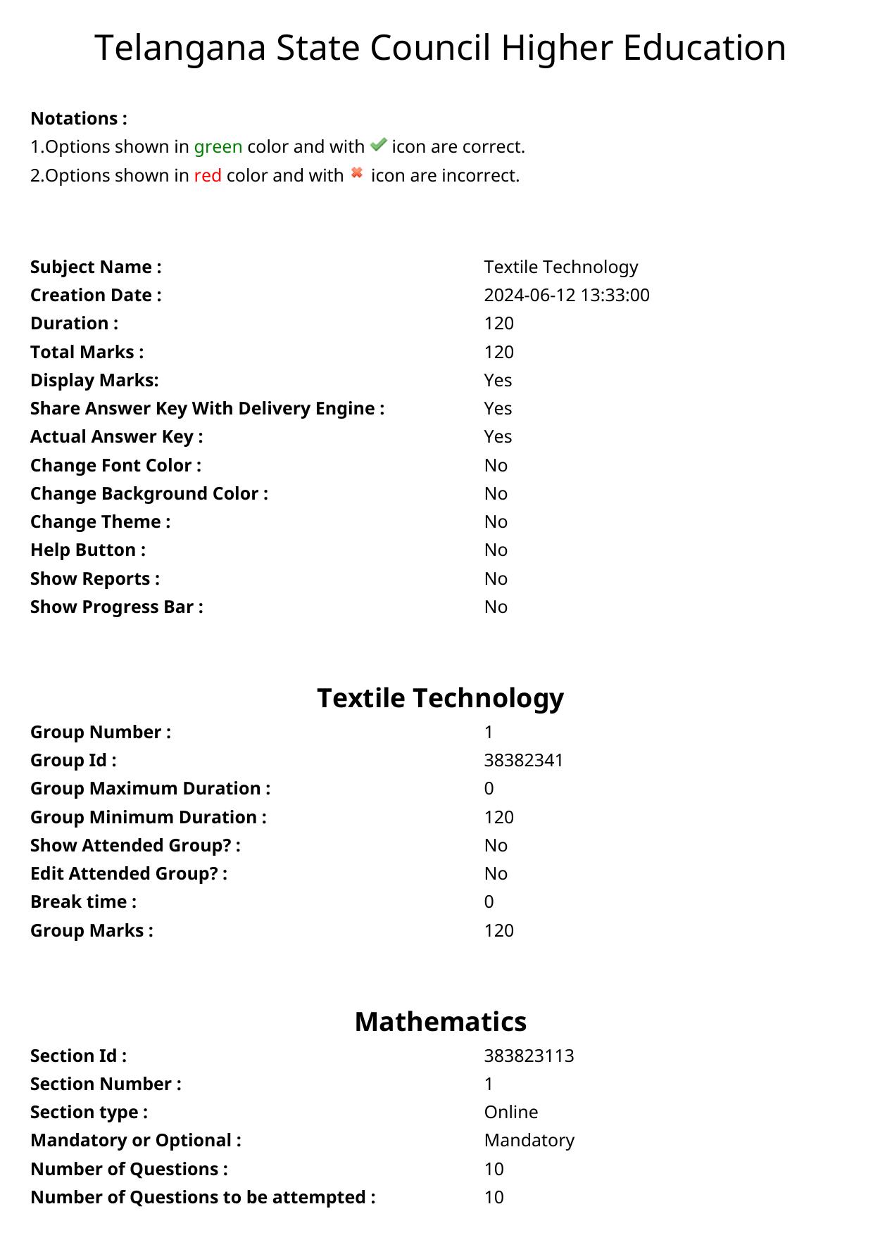 TS PGECET 2024: Textile Technology Question Papers with Answer - Page 1
