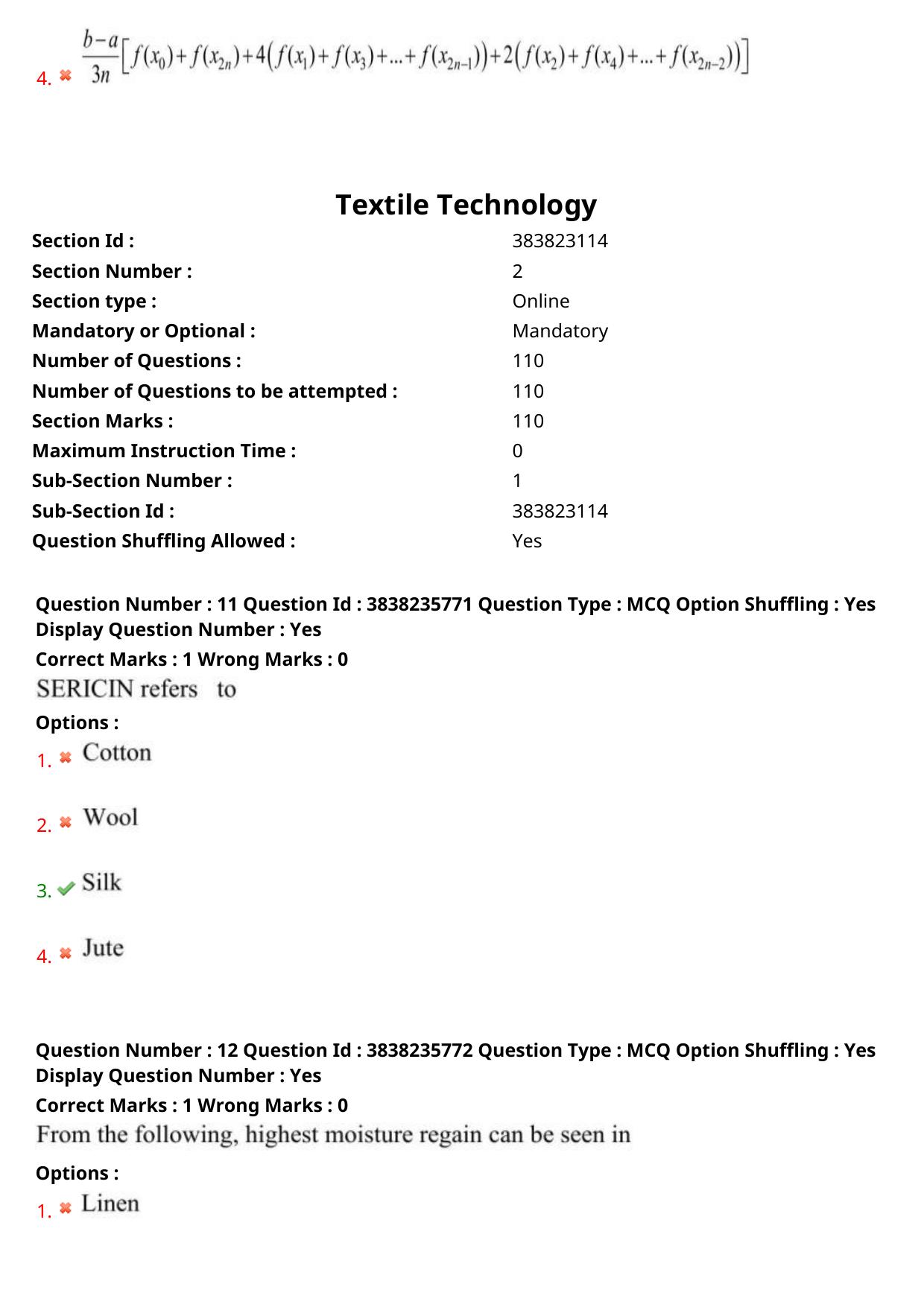 TS PGECET 2024: Textile Technology Question Papers with Answer - Page 7