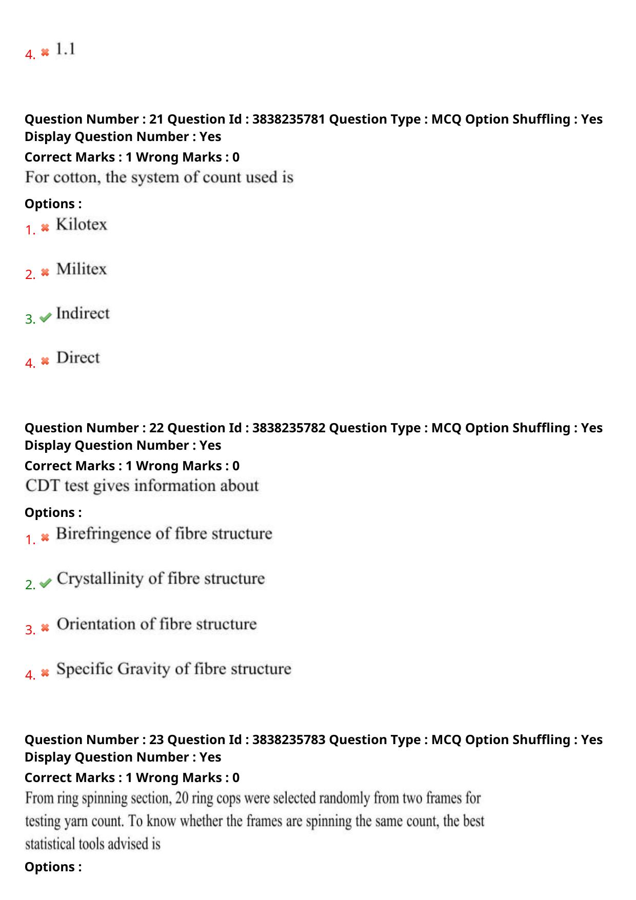 TS PGECET 2024: Textile Technology Question Papers with Answer - Page 11