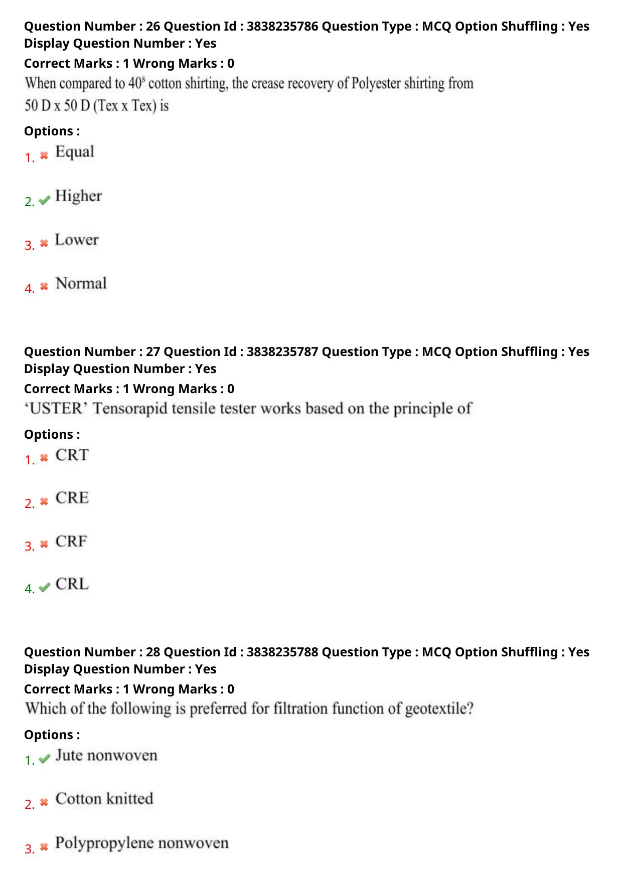 TS PGECET 2024: Textile Technology Question Papers with Answer - Page 13
