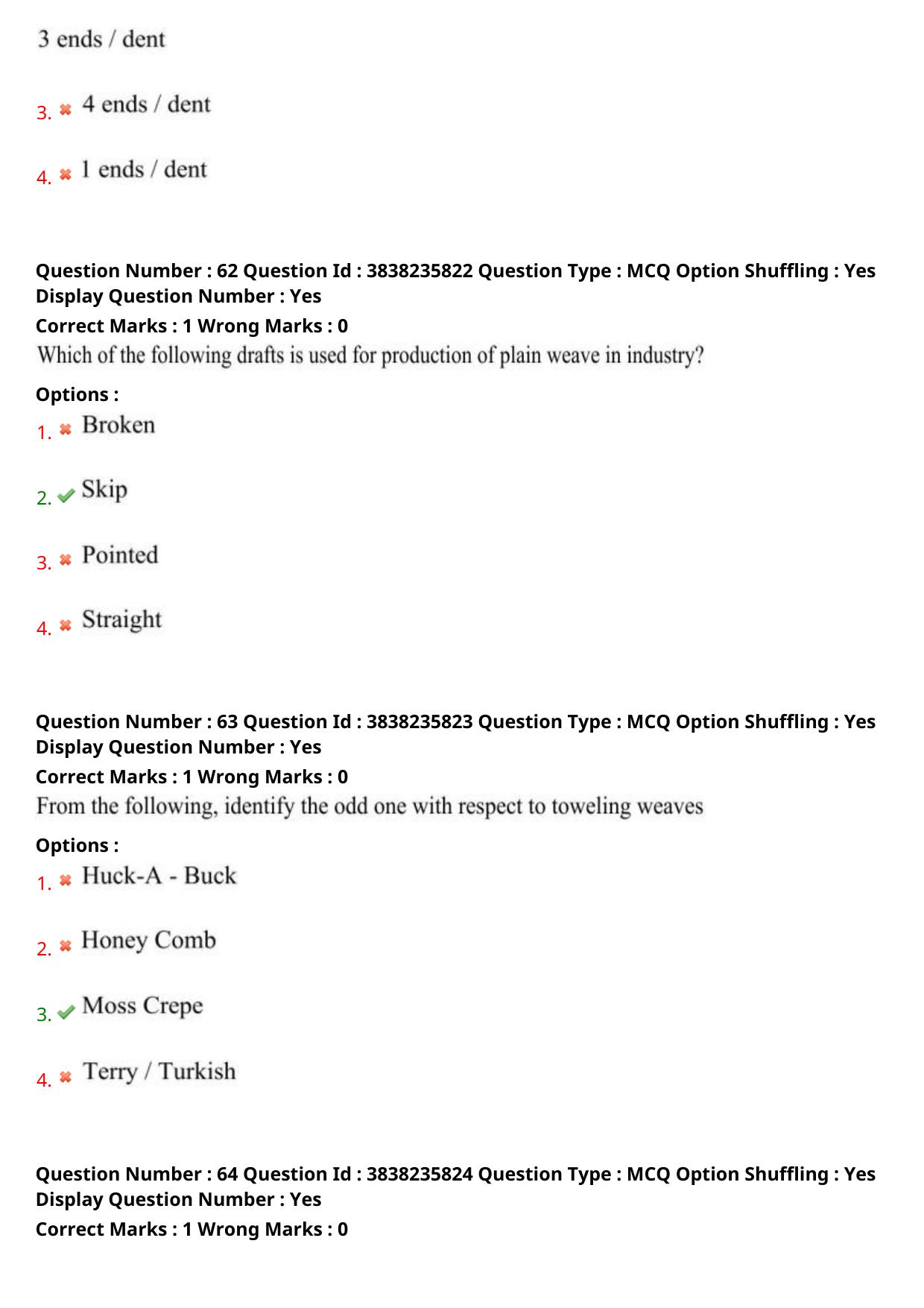 TS PGECET 2024: Textile Technology Question Papers with Answer - Page 26