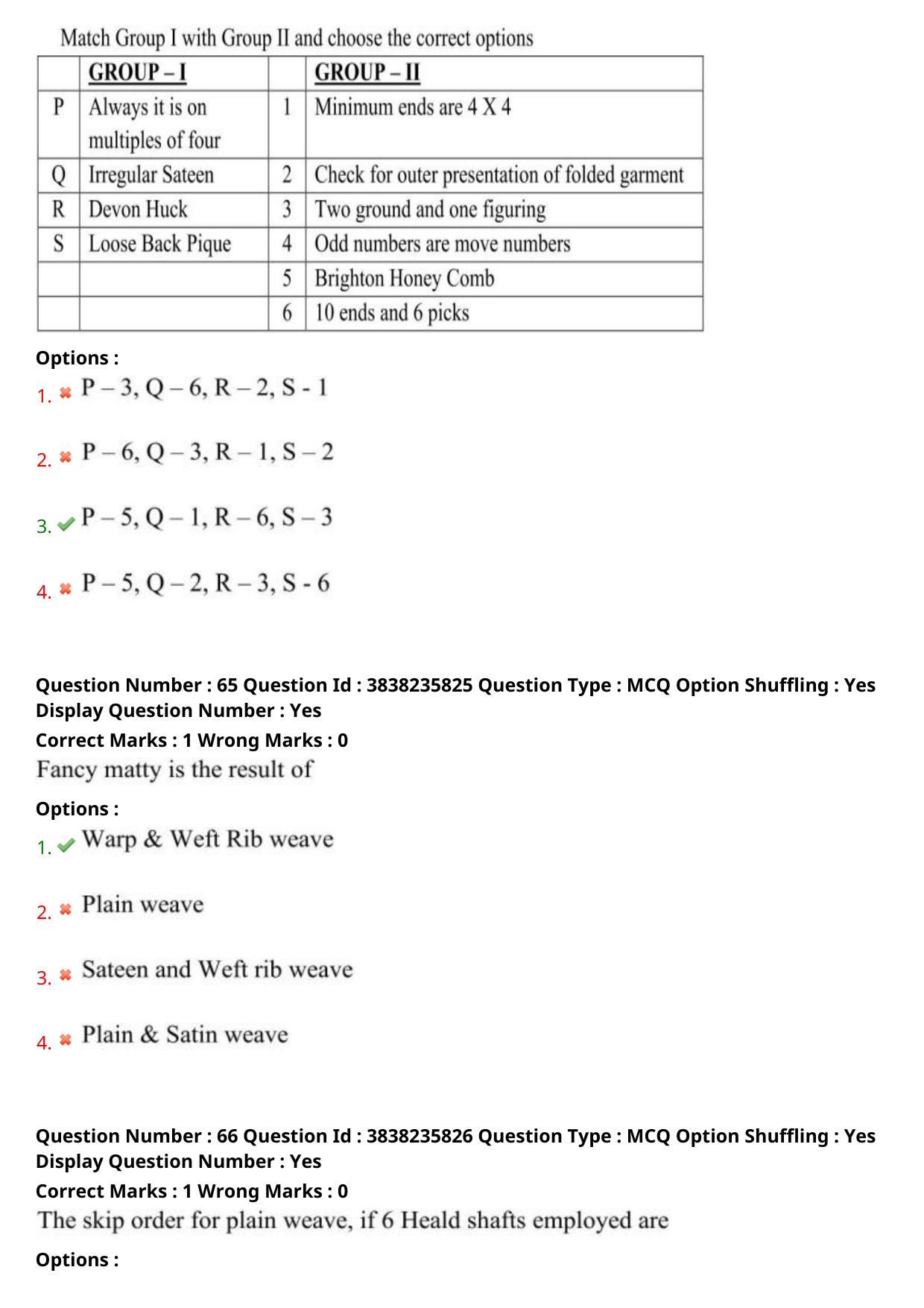 TS PGECET 2024: Textile Technology Question Papers with Answer - Page 27