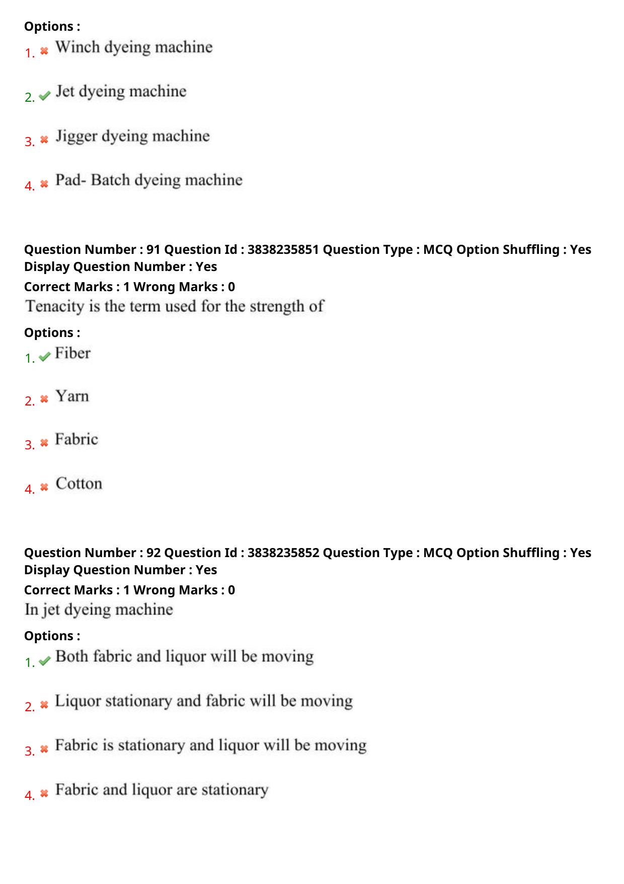 TS PGECET 2024: Textile Technology Question Papers with Answer - Page 37