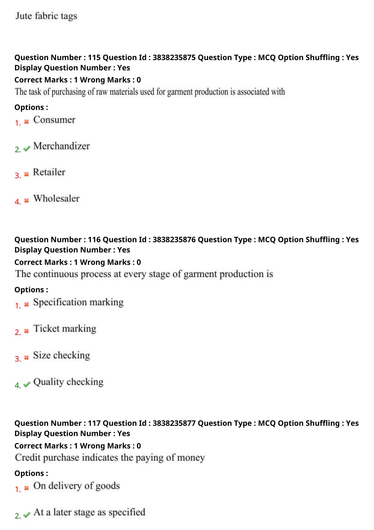 TS PGECET 2024: Textile Technology Question Papers with Answer - Page 46