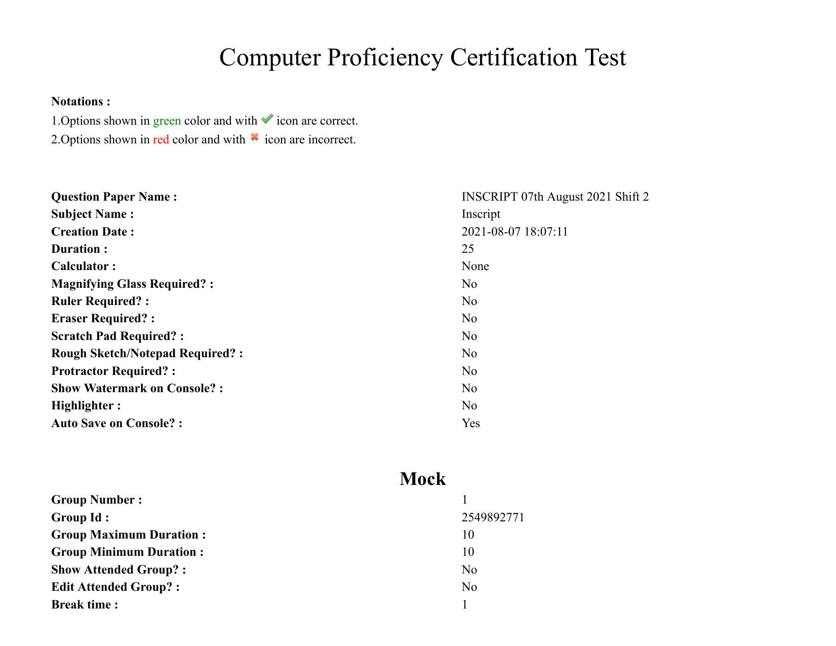 MP CPCT 07 August 2021 Question Paper Hindi Shift 2 - Page 1